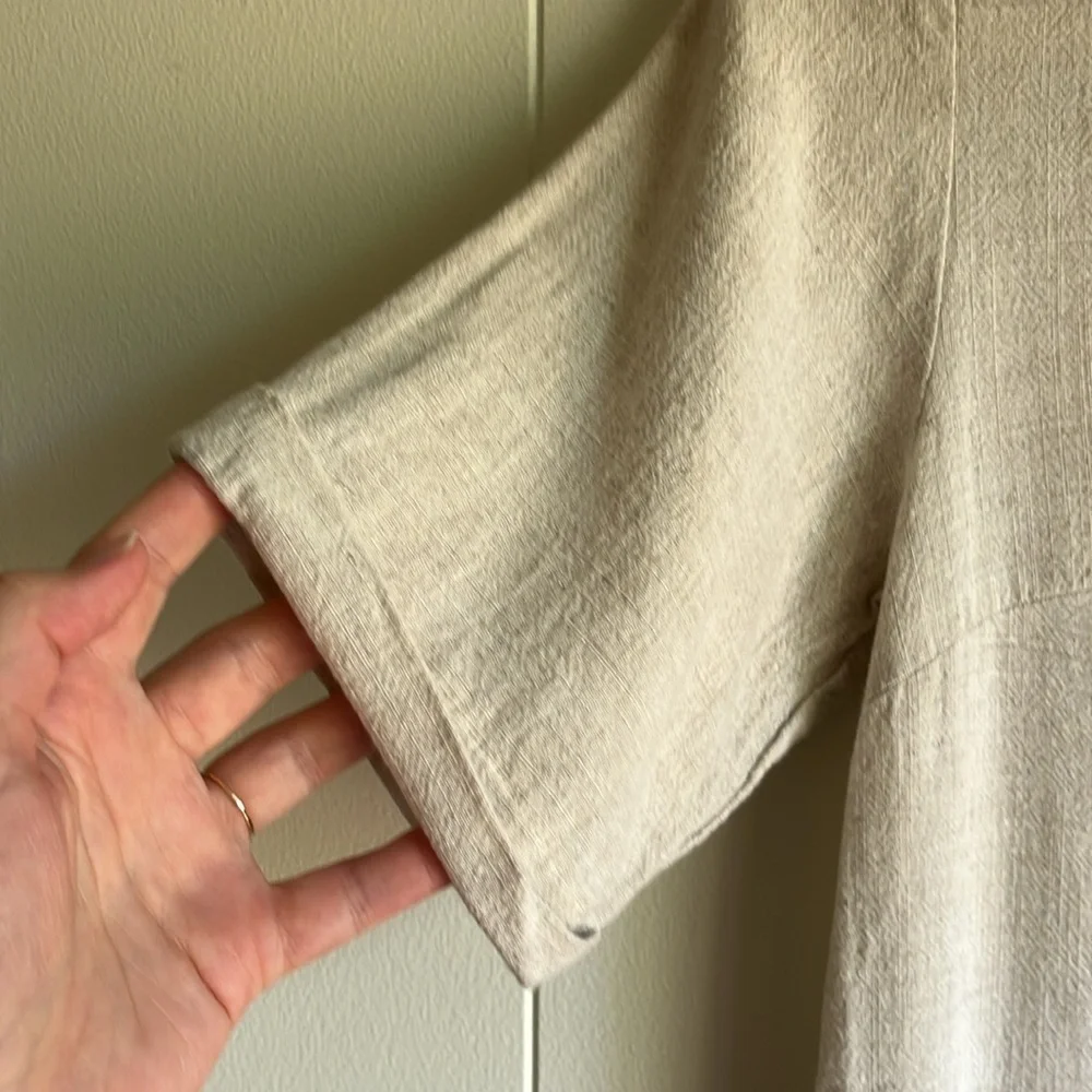 Princess Polly Tan Beige Boho Casual Linen Beach V-Neck Romper Jumpsuit Sz 2 - Picture 4 of 13